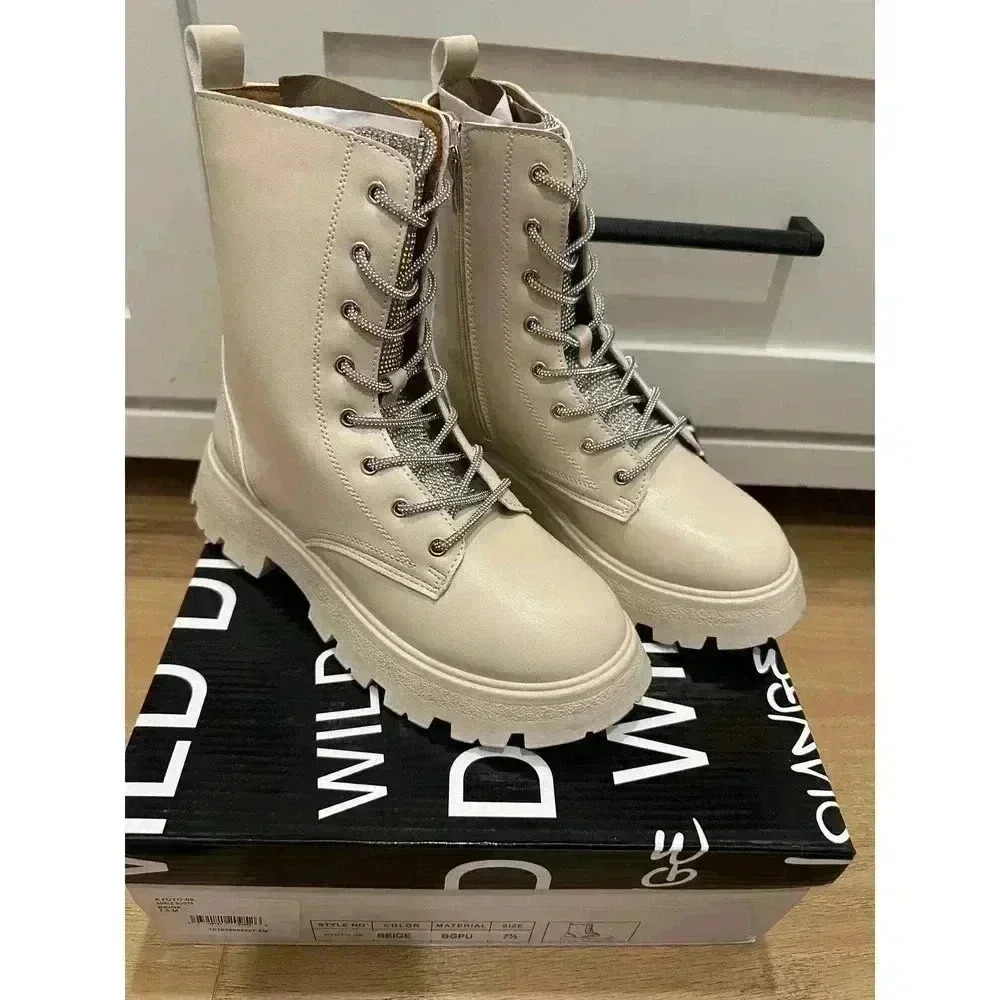 WILD DIVA Rhinestone Embellished Boots